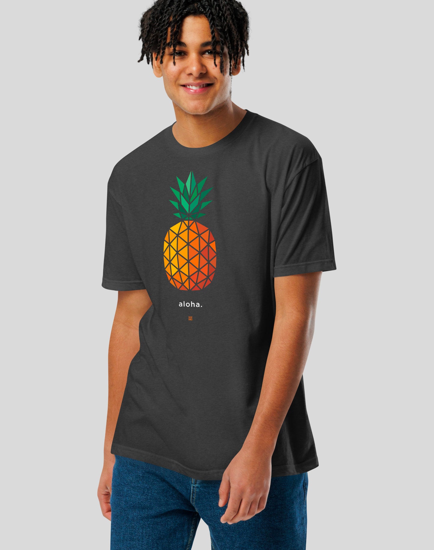 Hawaii Pineapple AF Tee - Cotton Blend | Charcoal
