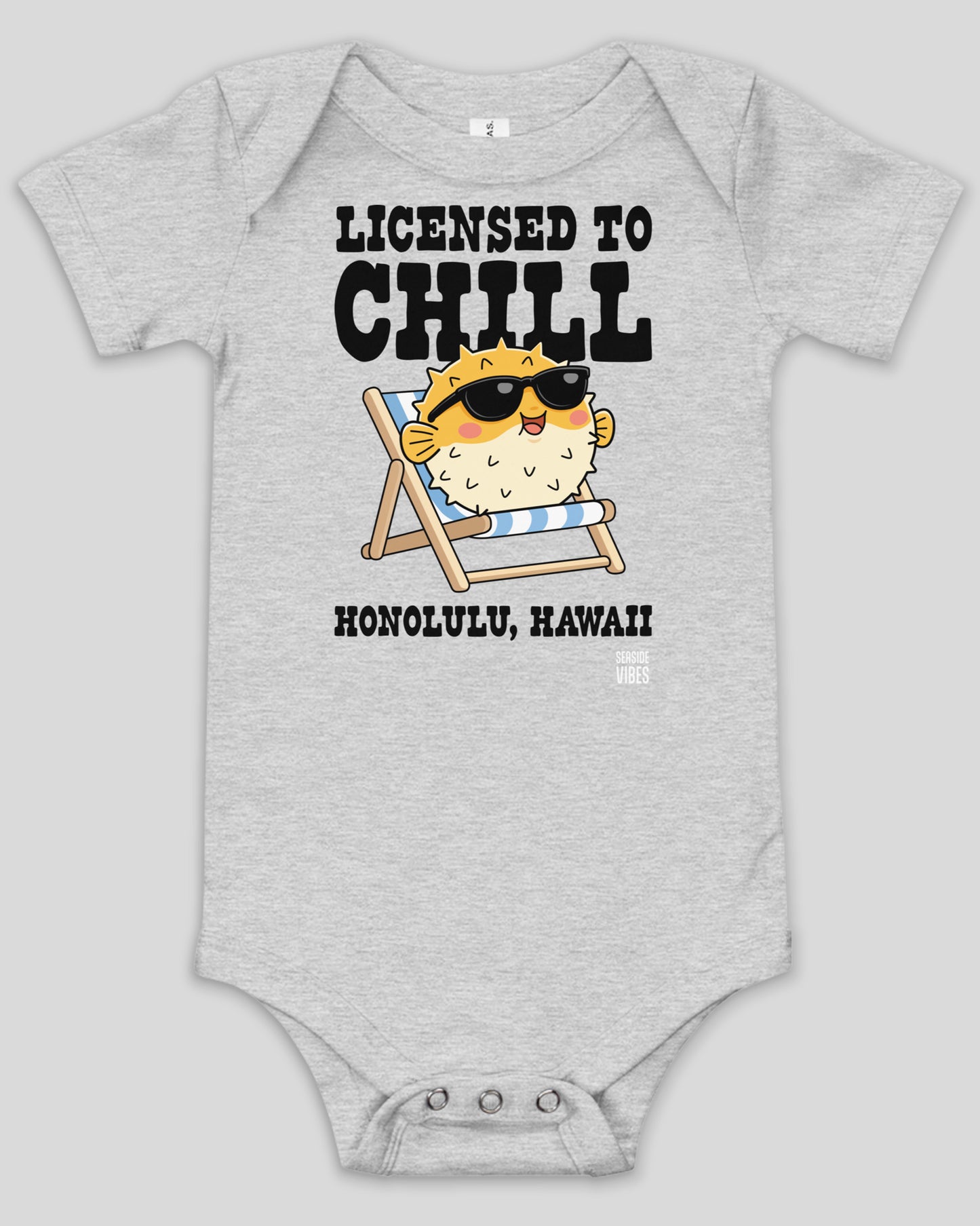Licensed to Chill Honolulu Hawaii Onesie | Athletic Heather