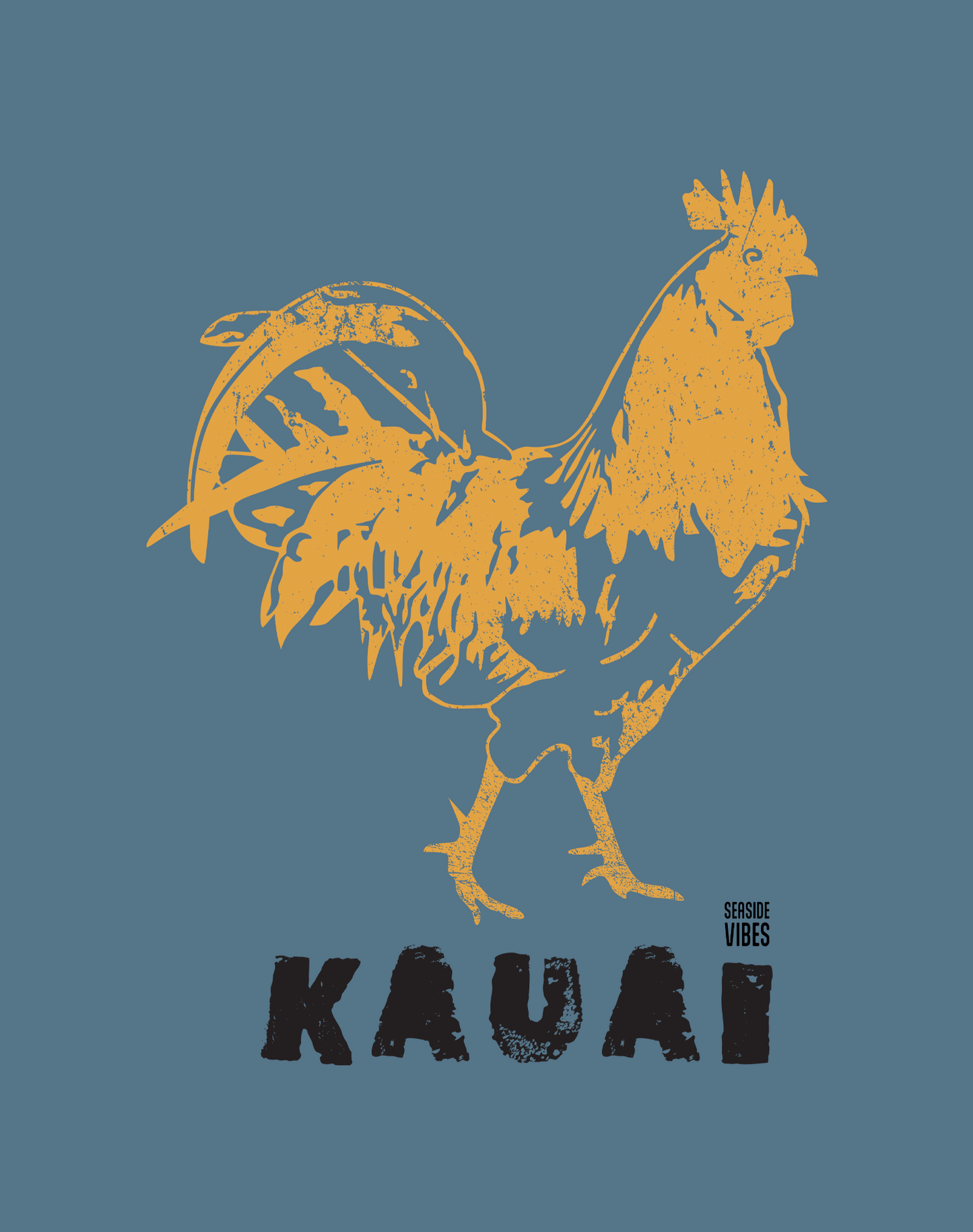 V-Neck: Kauai Locals Only Tee - Heather Slate