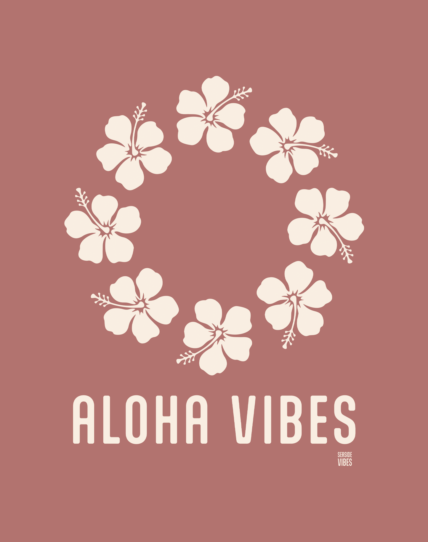 V-Neck: Aloha Vibes Tee - Heather Mauve