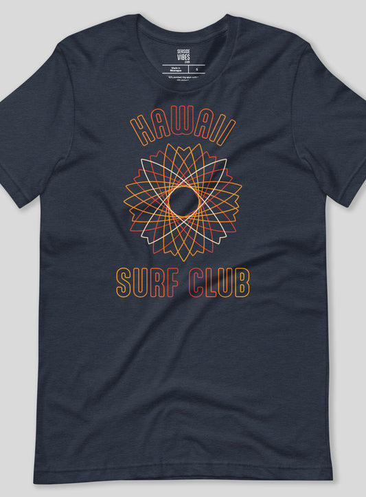 Unisex: Hawaii Surf Club Tee - Heather Navy