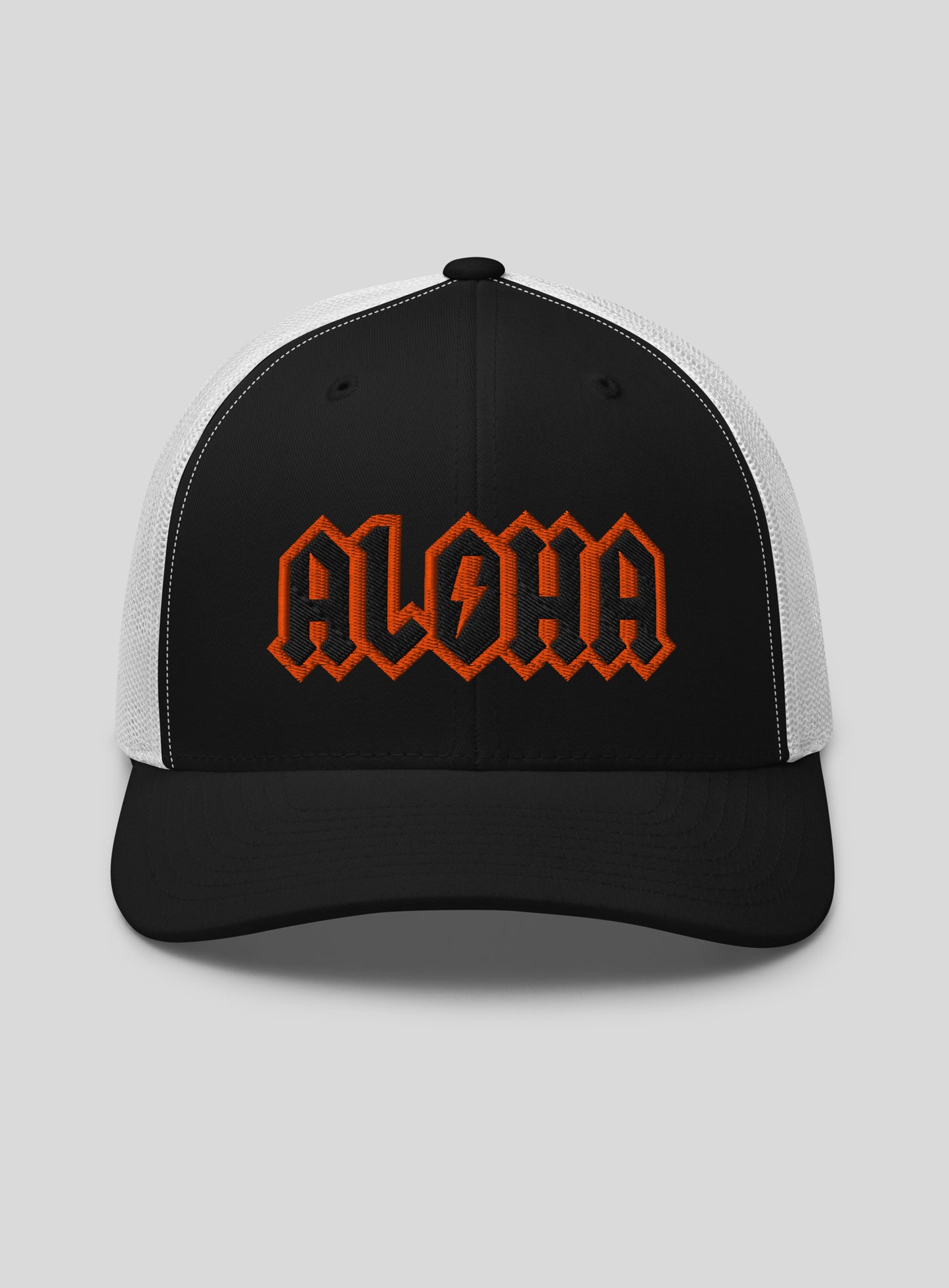 Aloha Rocks Trucker Hat - Black / White