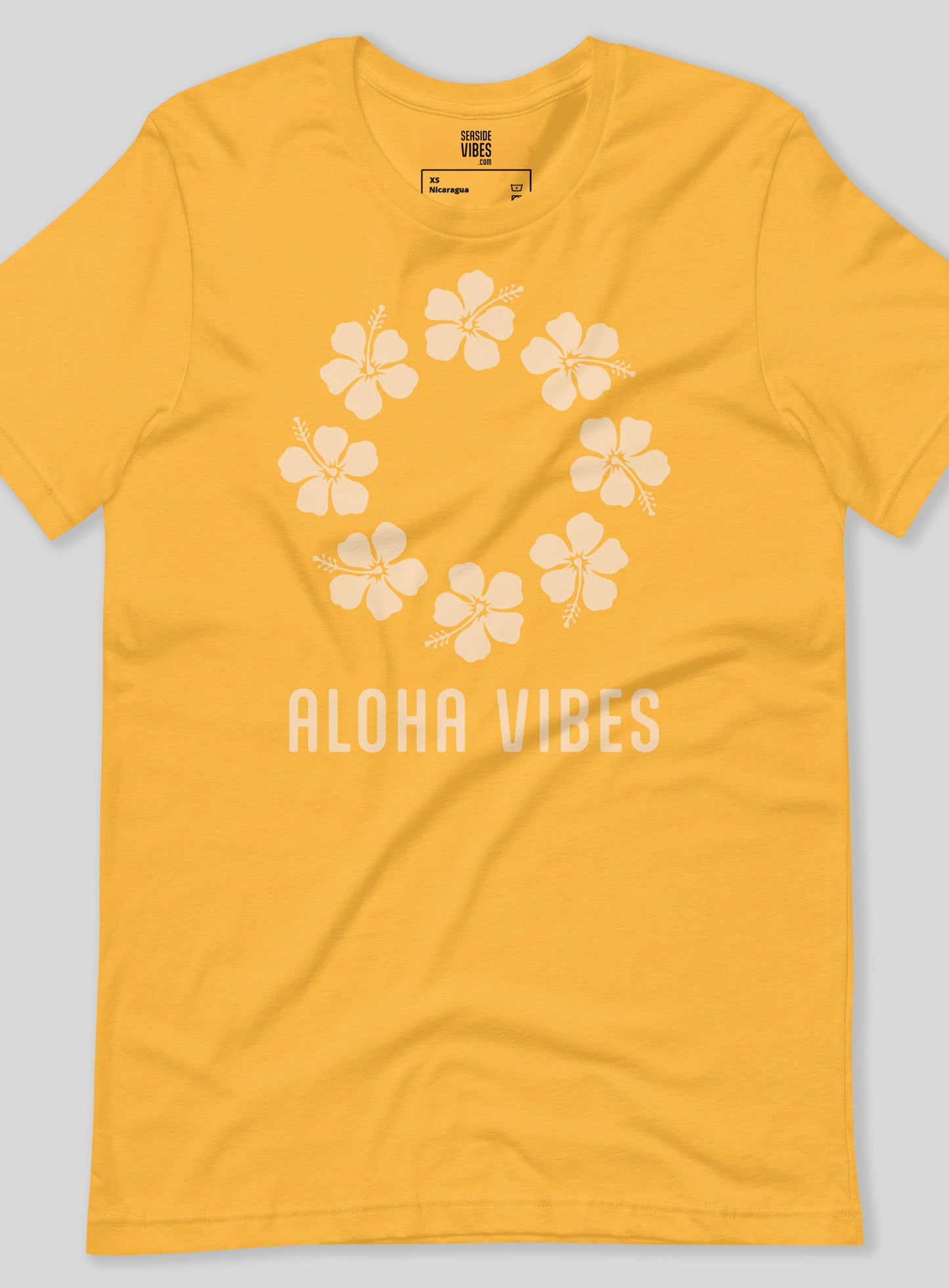 Unisex: Aloha Vibes Tee - Heather Yellow Gold
