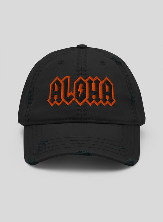 Aloha Rocks Distressed Dad Hat - Black