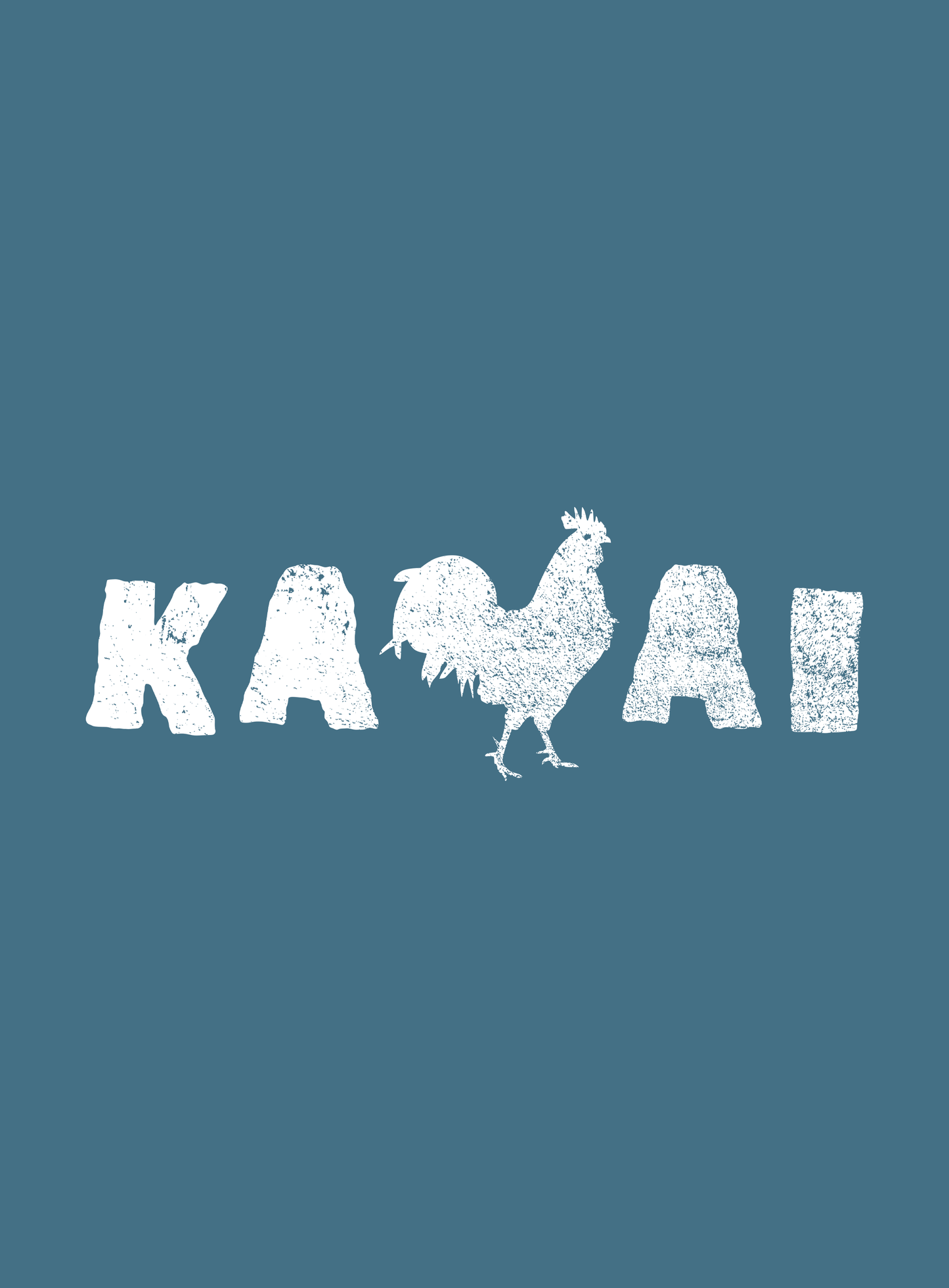 Unisex: Kauai Rooster Tee - Heather Deep Teal