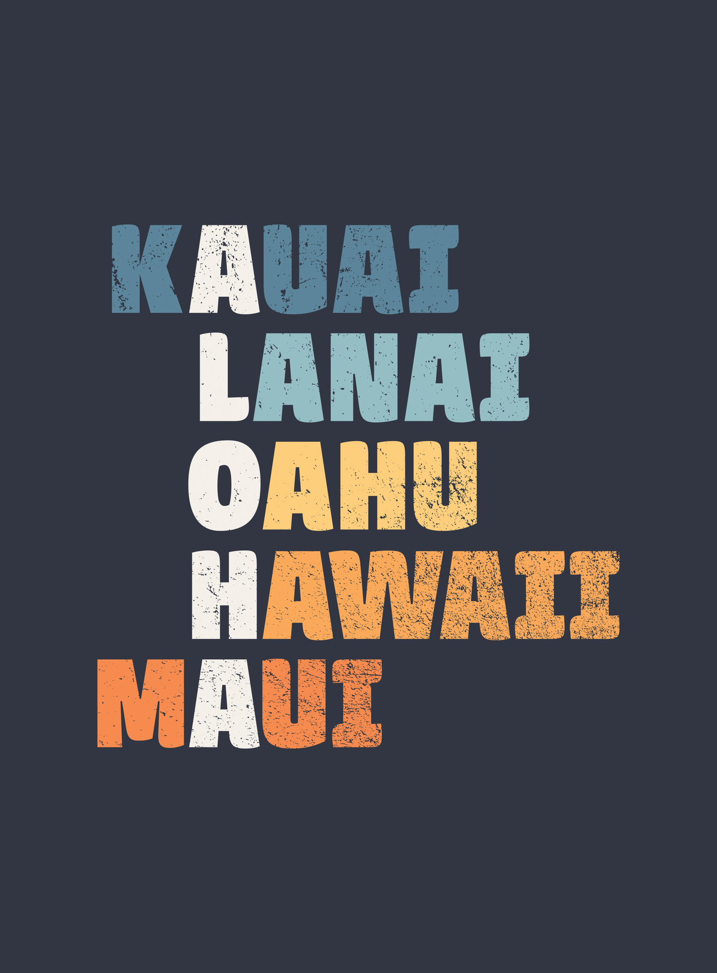 Unisex: ALOHA Tee - Heather Navy