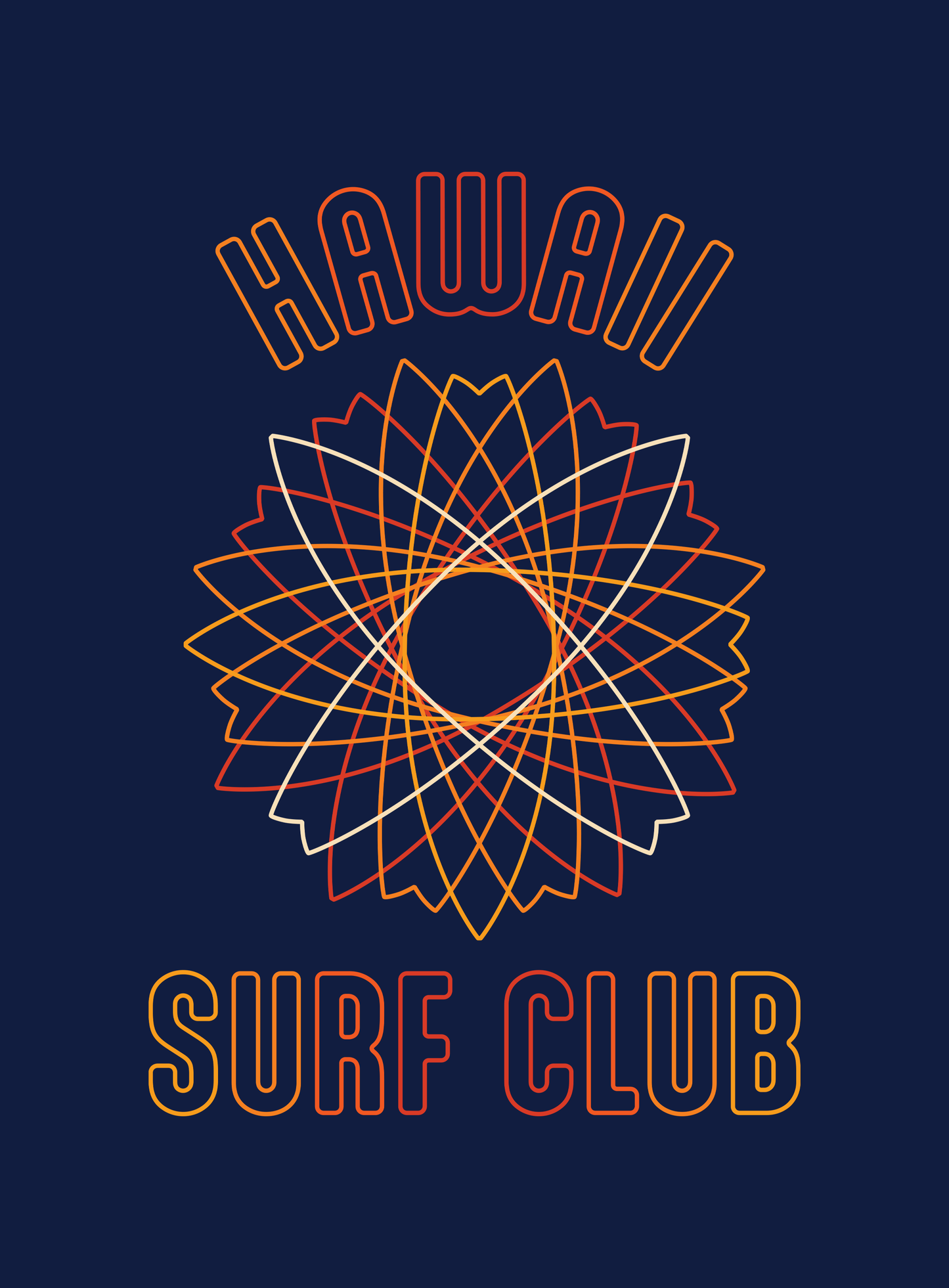 V-Neck: Hawaii Surf Club Tee - Heather Navy
