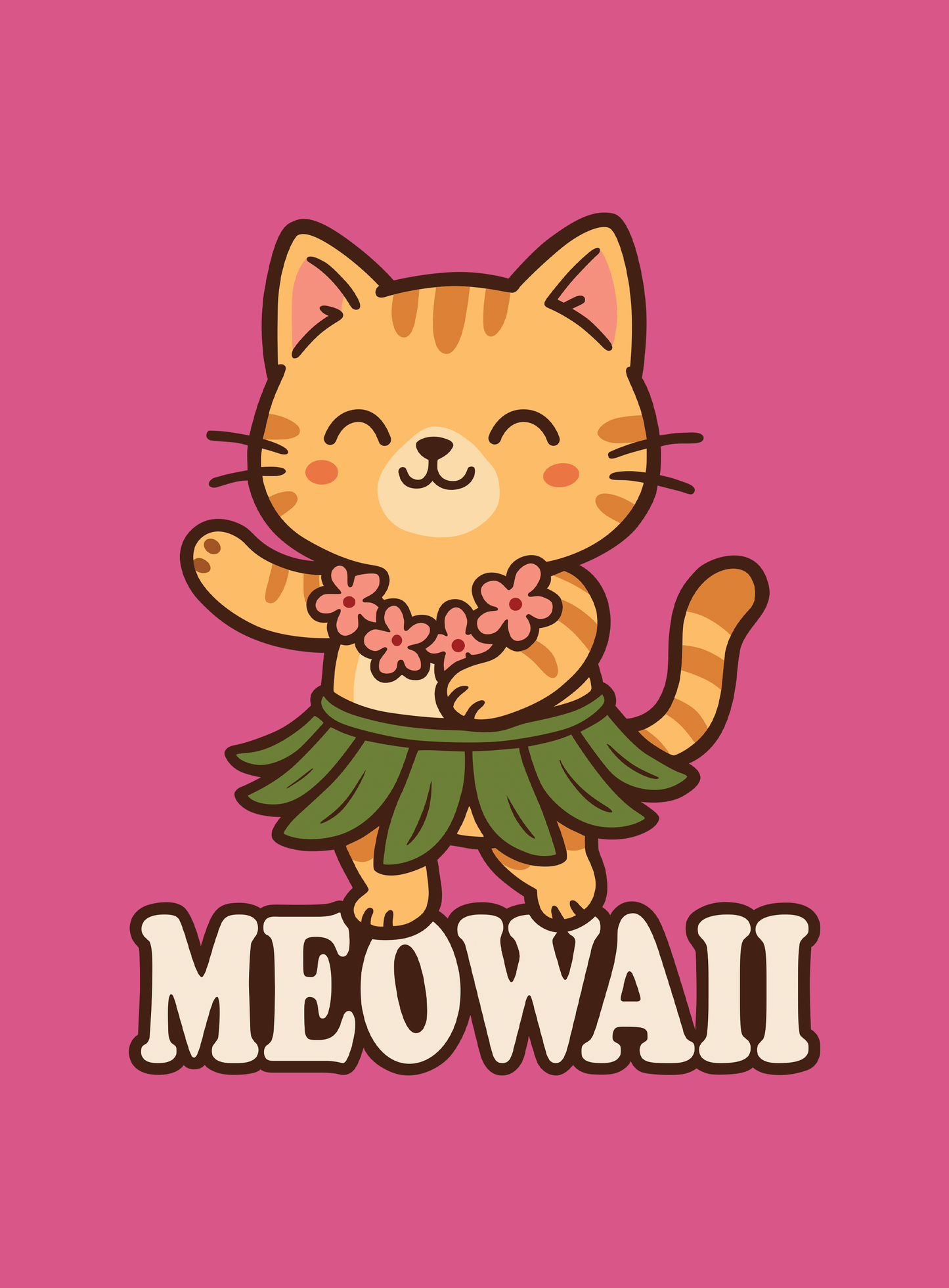 V-Neck: Meowaii Tee - Berry