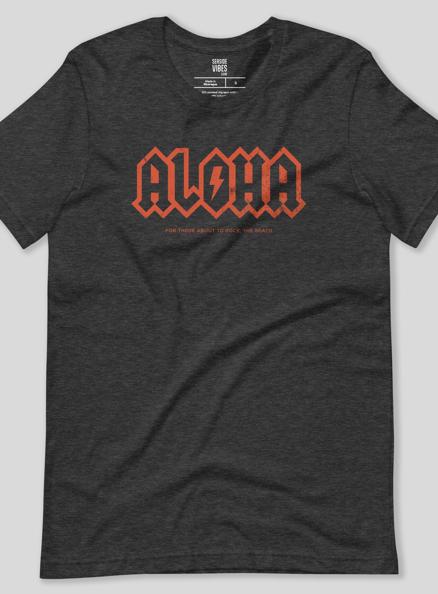 Unisex: Aloha Rocks Tee - Dark Grey Heather