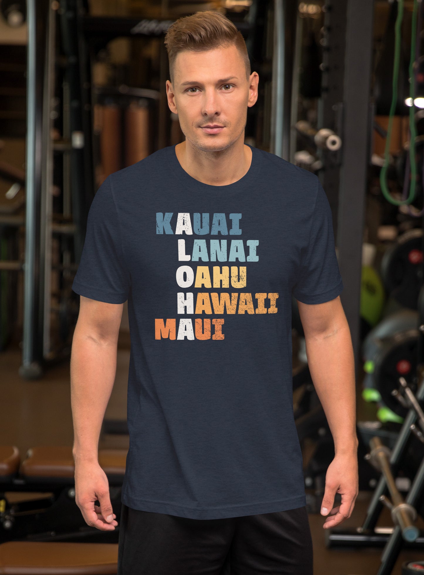 Unisex: ALOHA Tee - Heather Navy