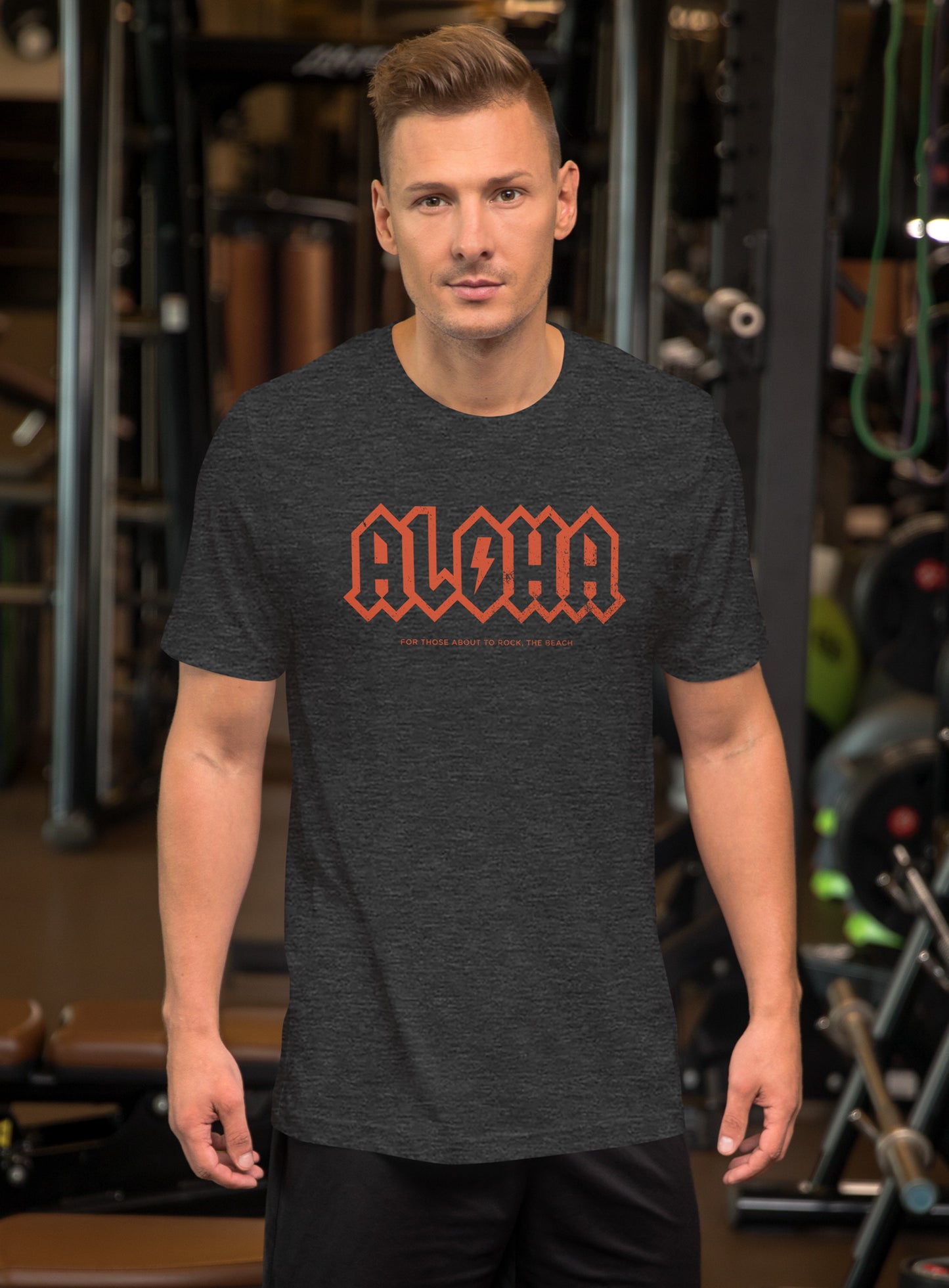 Unisex: Aloha Rocks Tee - Dark Grey Heather