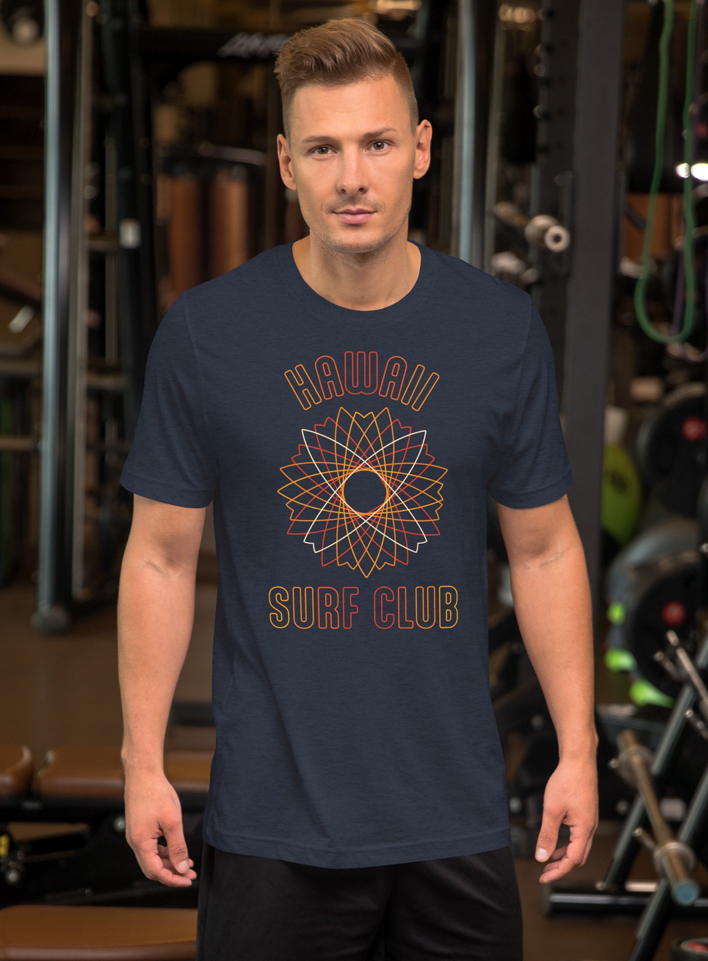 Unisex: Hawaii Surf Club Tee - Heather Navy