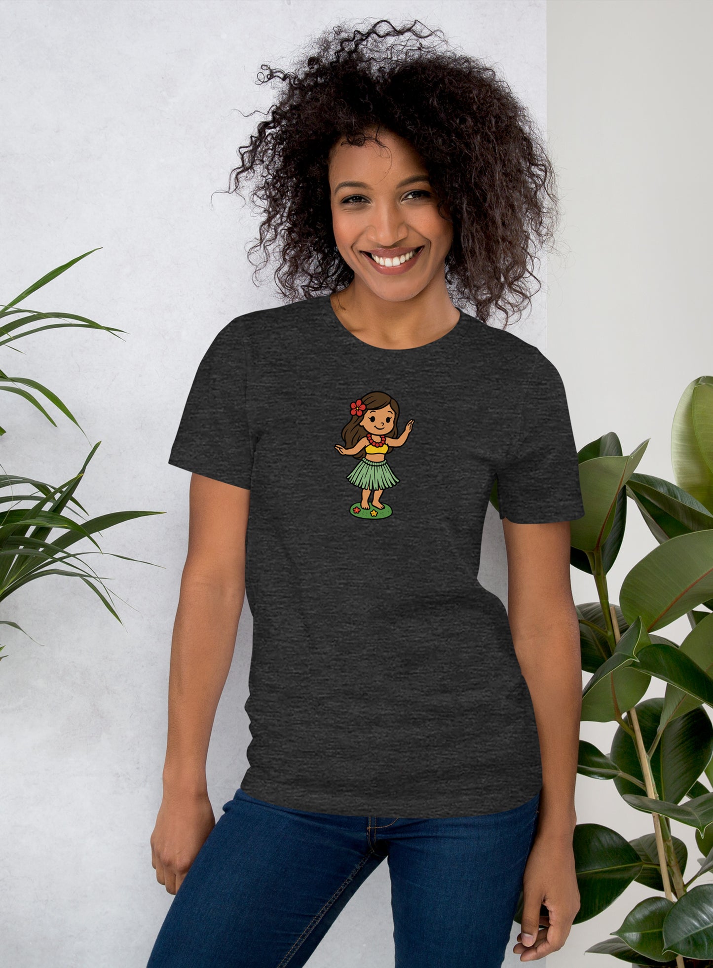 Unisex: Dashboard Hula Girl Tee - Dark Grey Heather