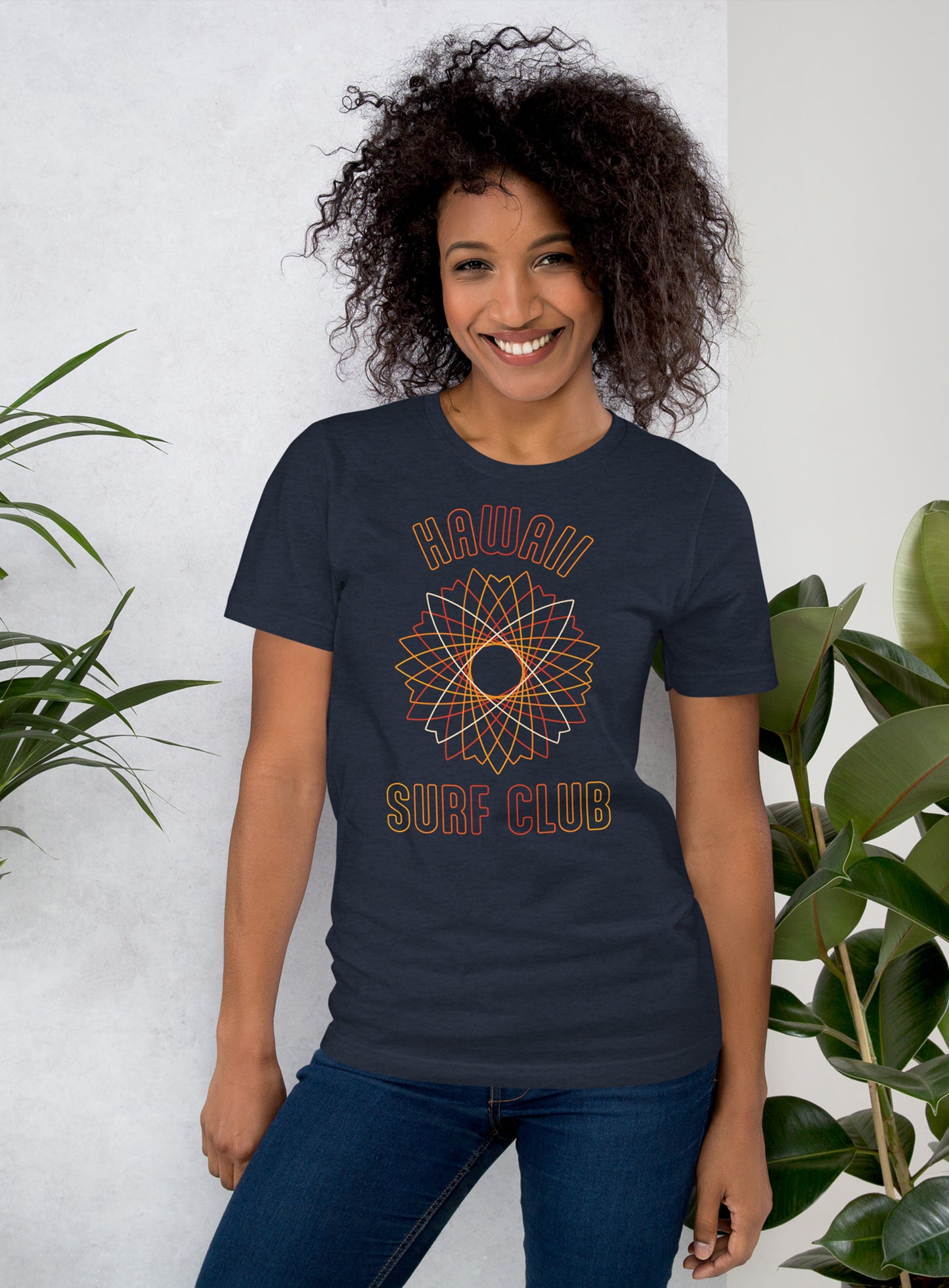 Unisex: Hawaii Surf Club Tee - Heather Navy
