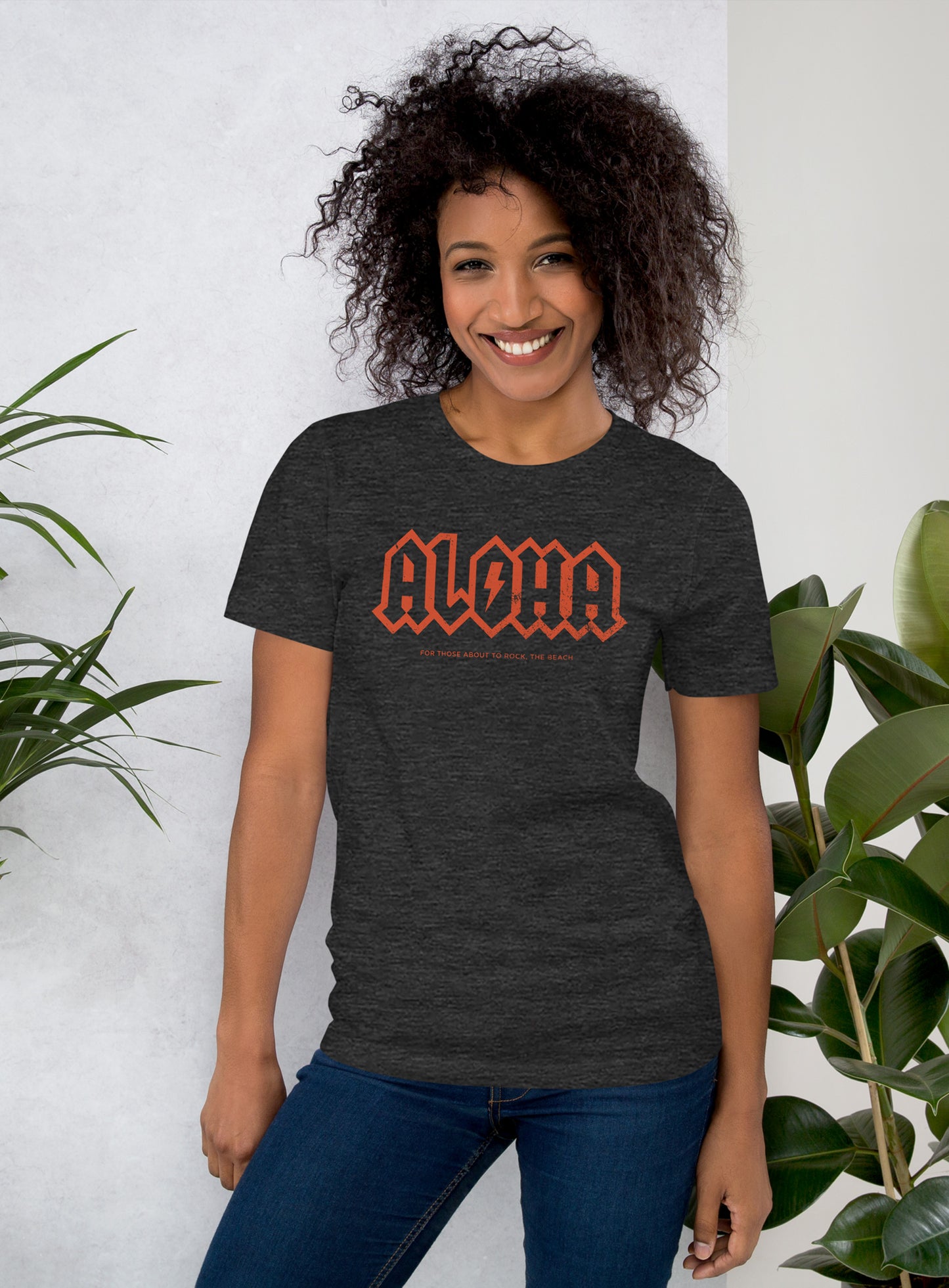 Unisex: Aloha Rocks Tee - Dark Grey Heather