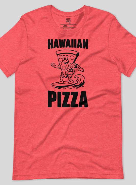 Unisex: Hawaiian Pizza Tee - Heather Red