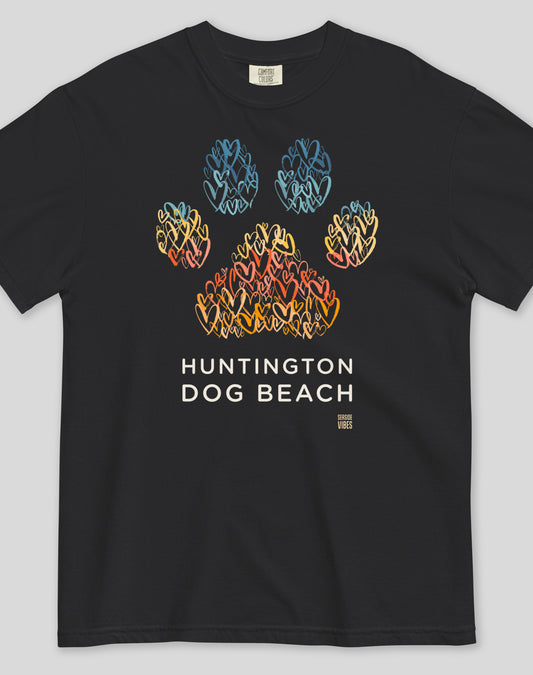 Unisex: Huntington Dog Beach Tee - 100% Cotton | Black