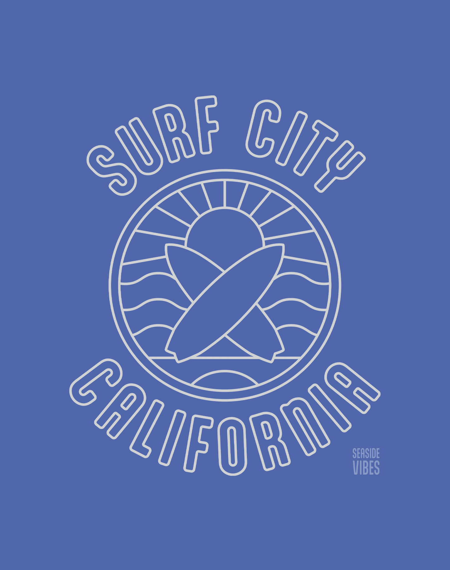 Unisex: Surf City Tee - 100% Cotton | Mystic Blue