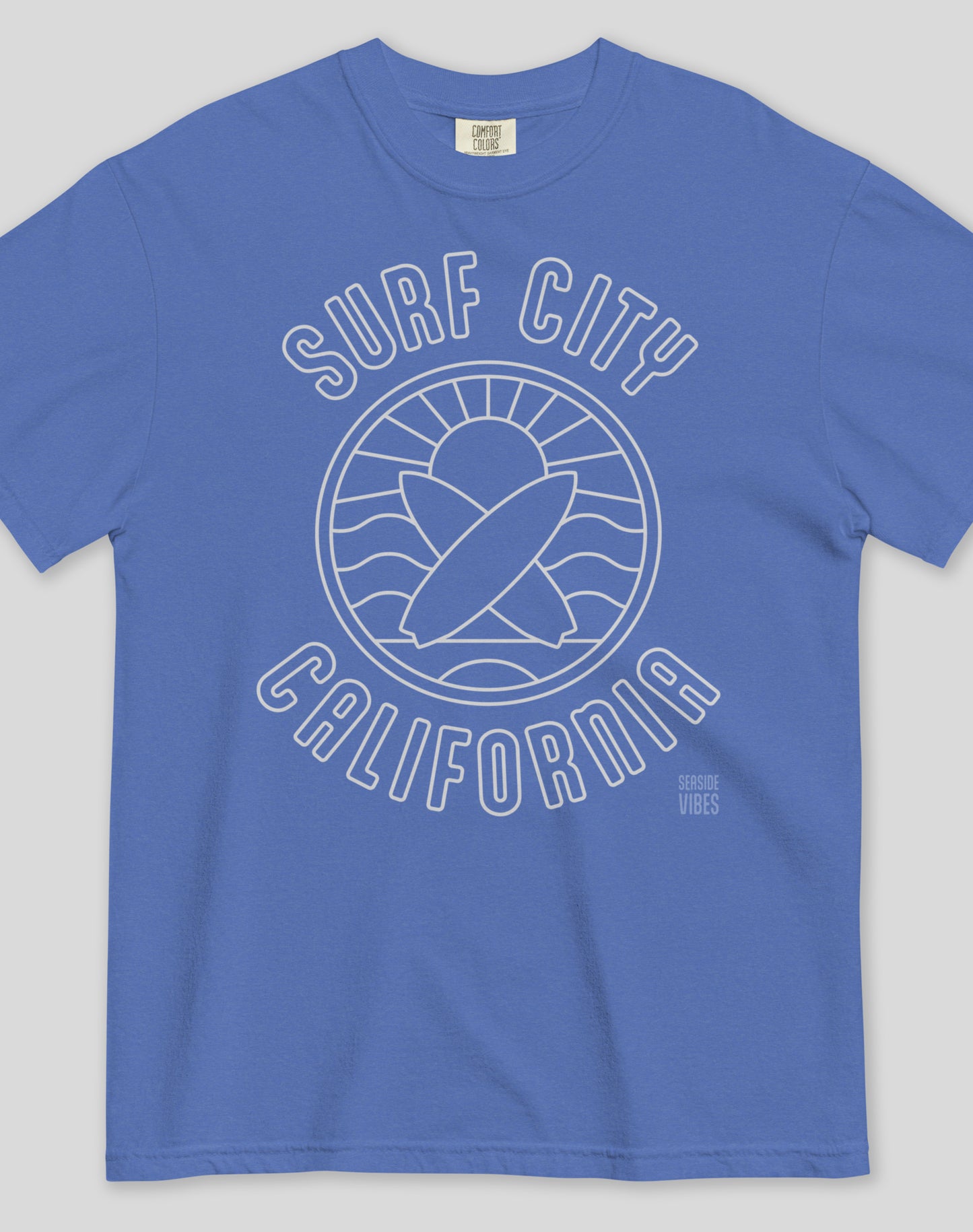 Unisex: Surf City Tee - 100% Cotton | Mystic Blue