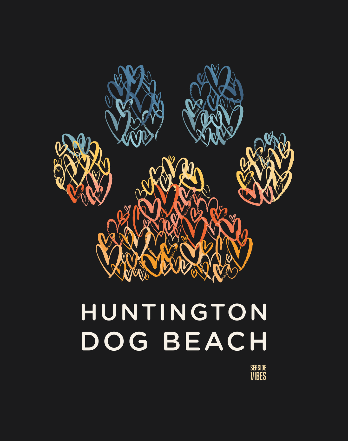 Unisex: Huntington Dog Beach Tee - 100% Cotton | Black