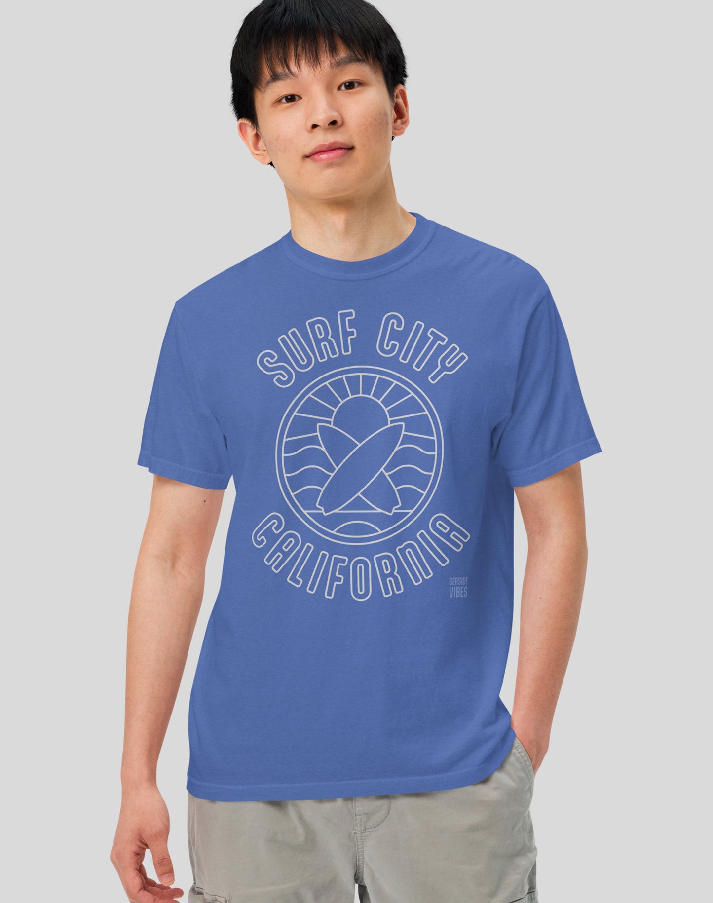 Unisex: Surf City Tee - 100% Cotton | Mystic Blue