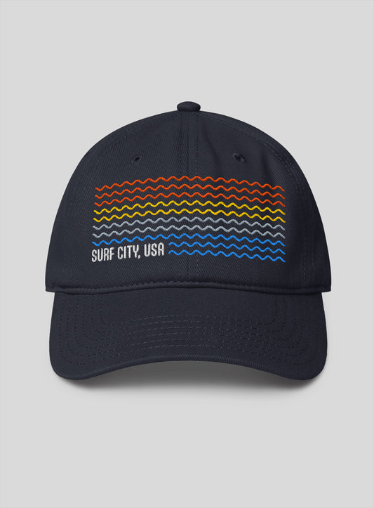 Surf City USA Sunset Low Profile Hat - Dark Navy