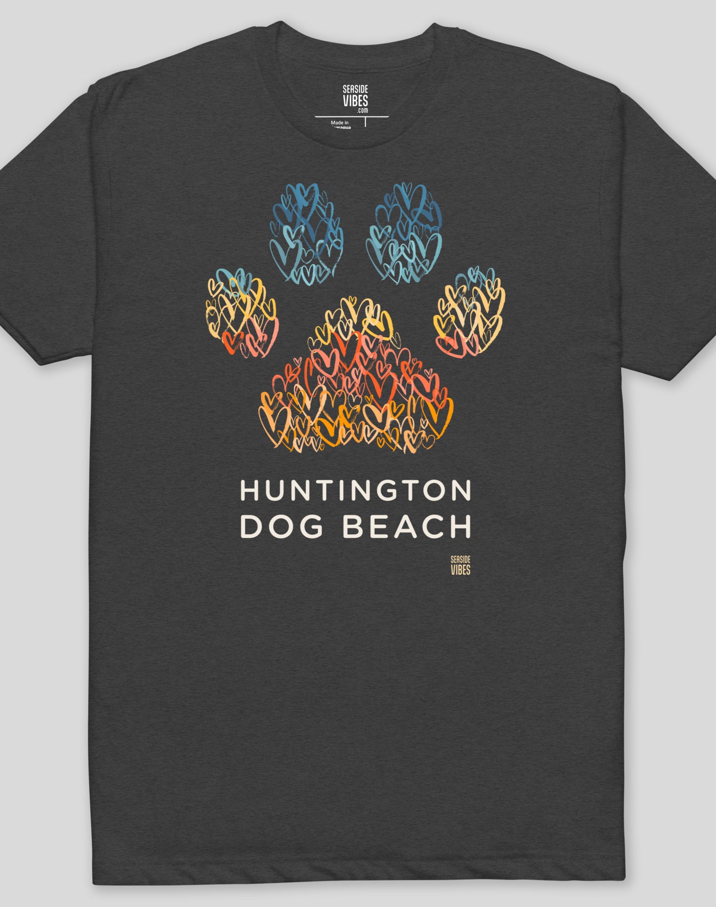 Huntington Dog Beach Tee - Cotton Blend | Charcoal