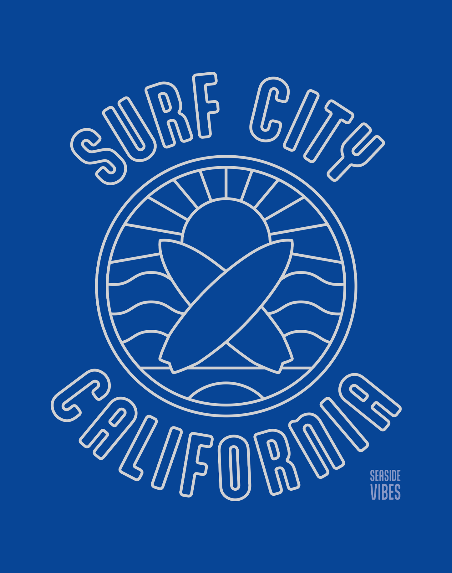 Huntington Beach Surf City Tee - Cotton Blend | Royal