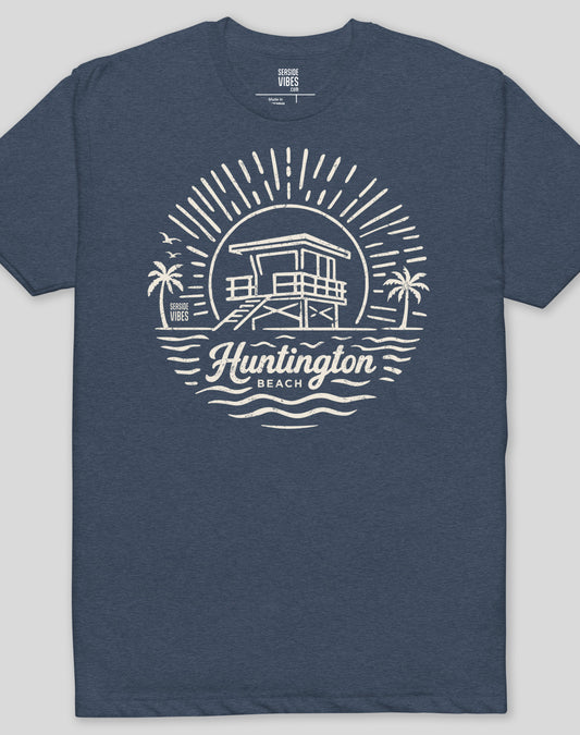 Huntington Beach Sunrise Session Tee - Cotton Blend | Midnight Navy