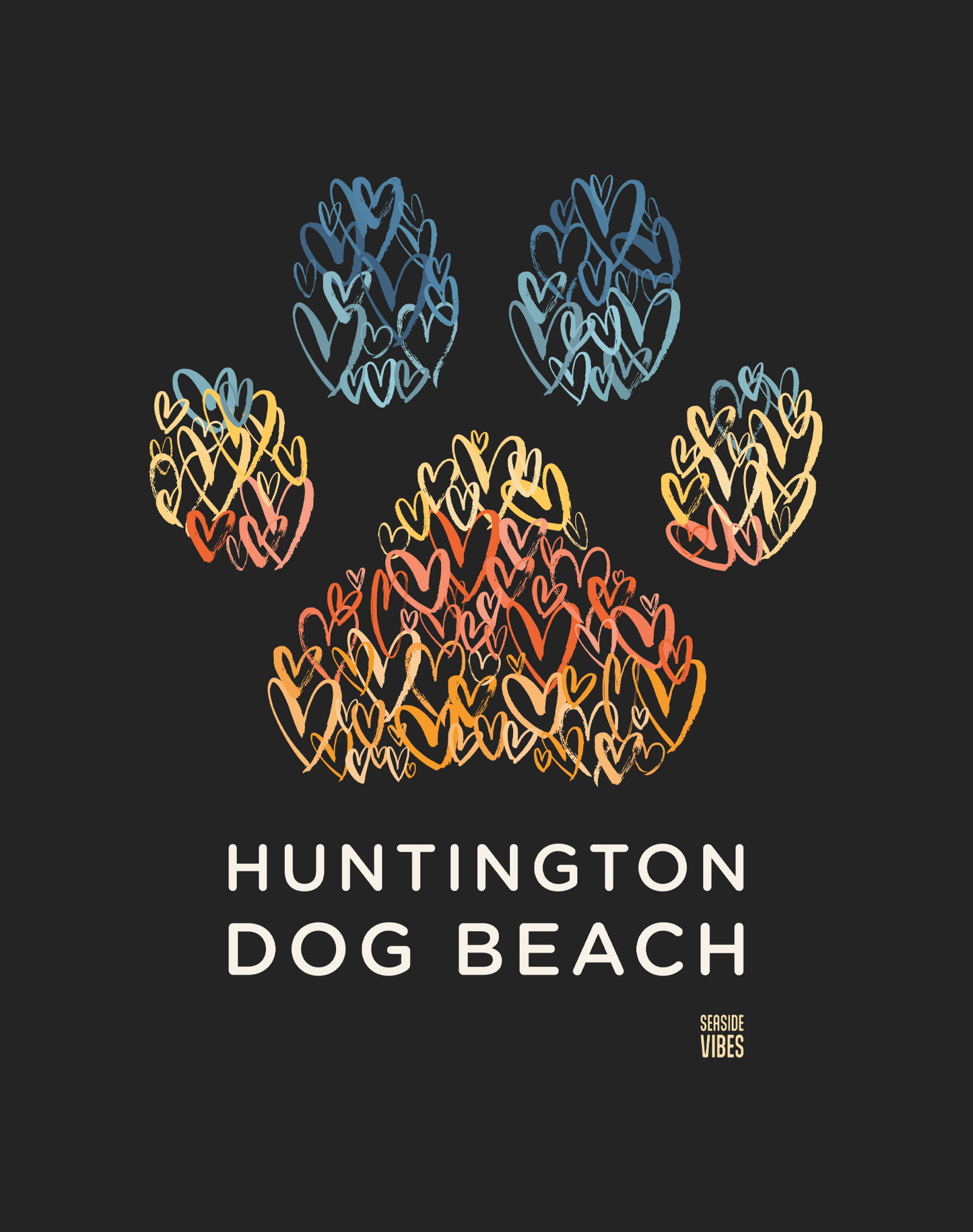 Huntington Dog Beach Tee - Cotton Blend | Charcoal