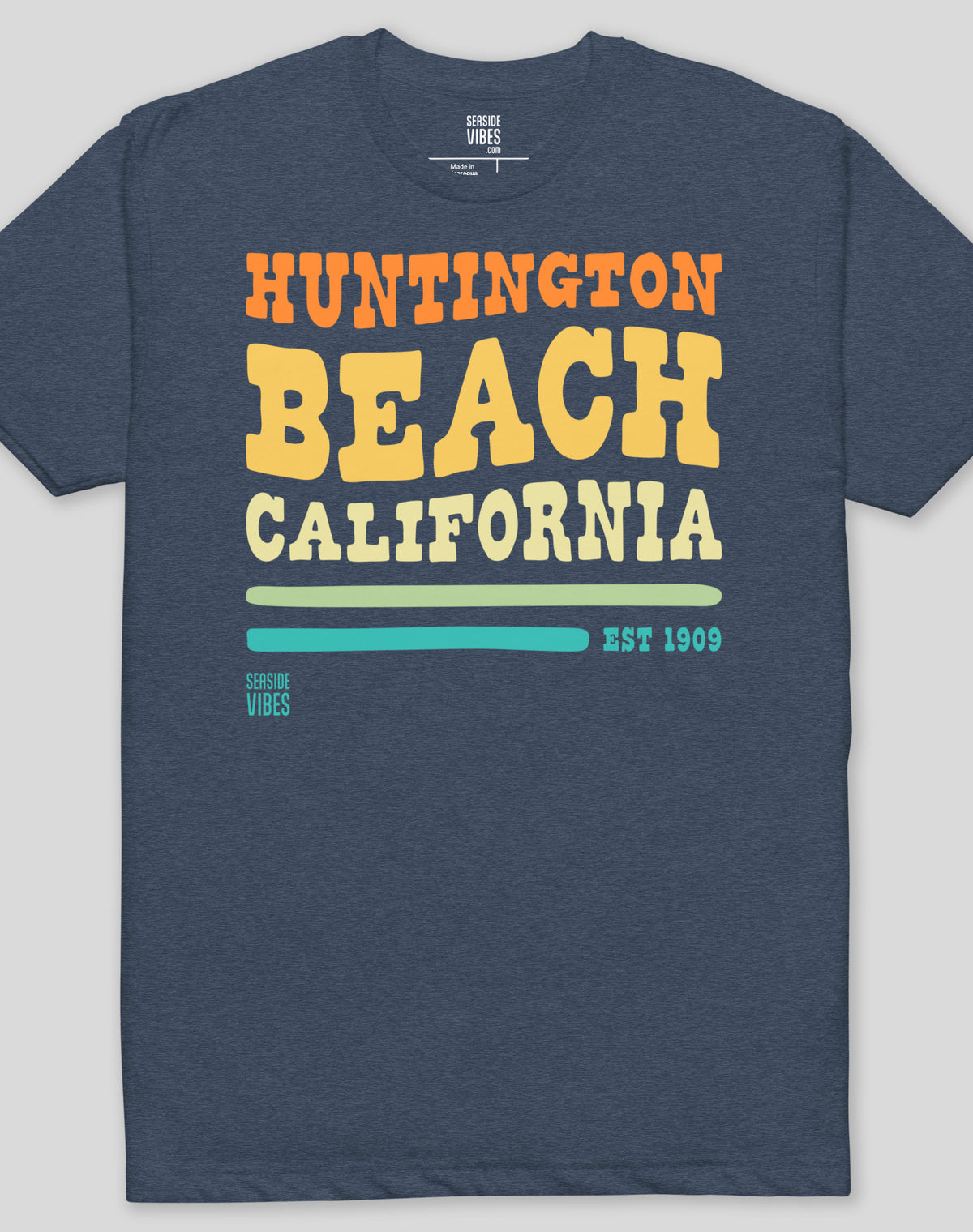 Huntington Beach Vibes Tee - Cotton Blend | Midnight Navy