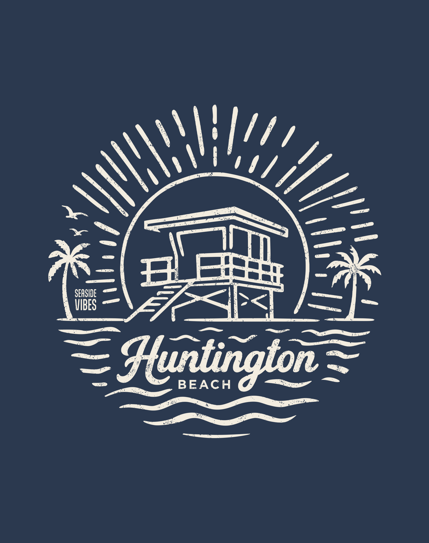 Huntington Beach Sunrise Session Tee - Cotton Blend | Midnight Navy