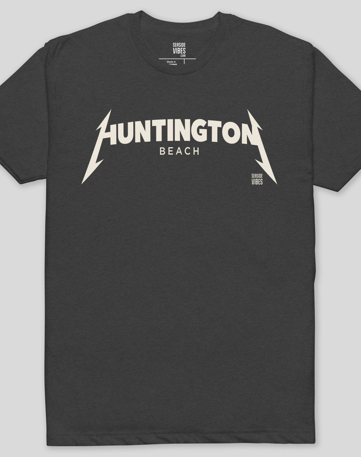 Huntington Beach Rocks Tee - Cotton Blend | Charcoal