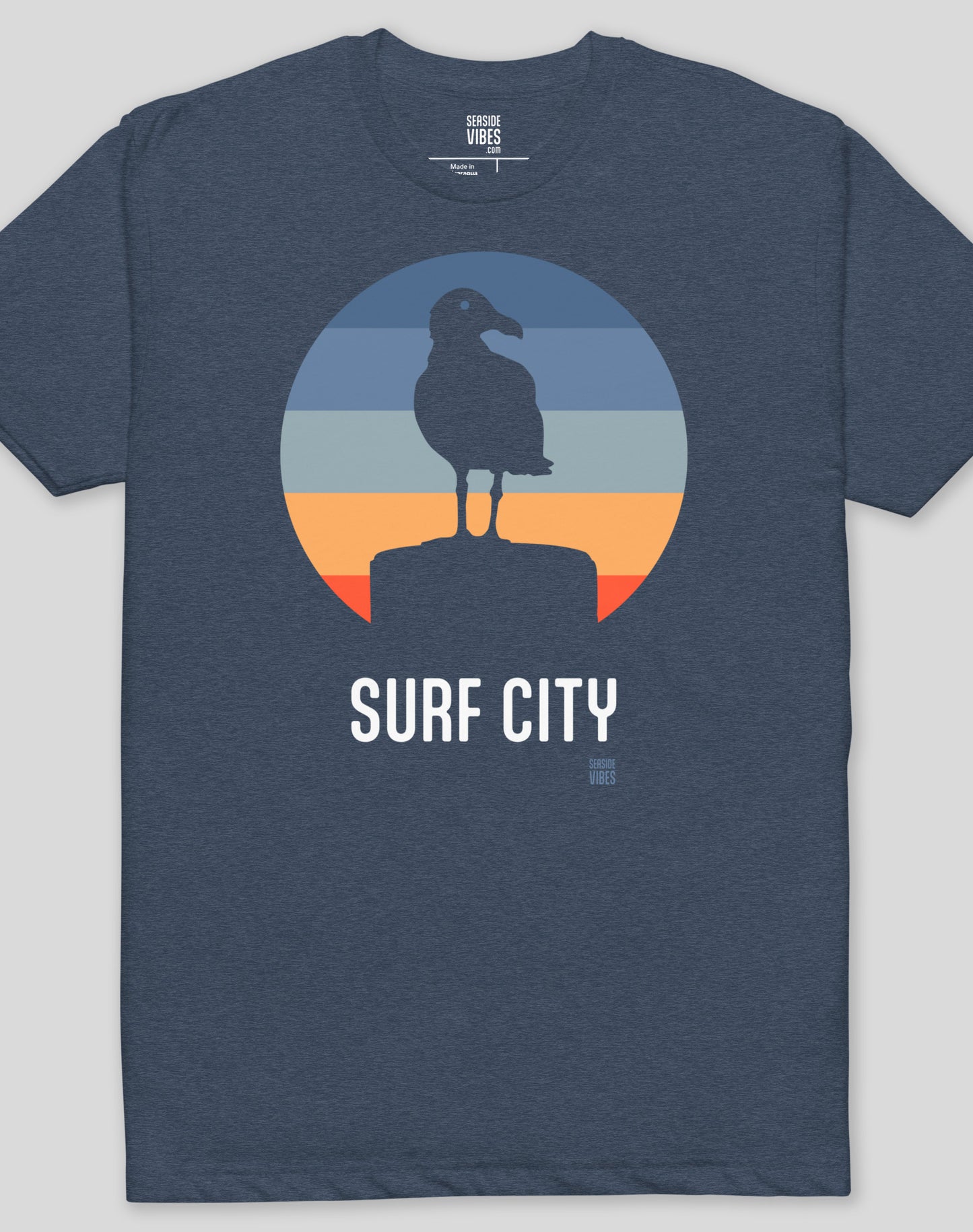 Huntington Beach Surf City Seagull Tee - Cotton Blend | Midnight Navy