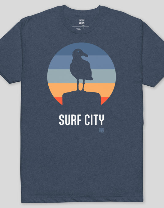 Huntington Beach Surf City Seagull Tee - Cotton Blend | Midnight Navy