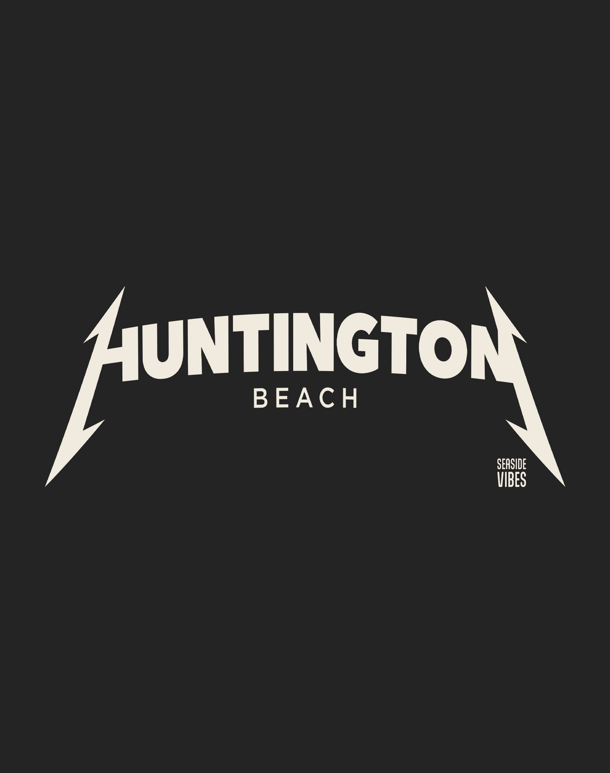 Huntington Beach Rocks Tee - Cotton Blend | Charcoal
