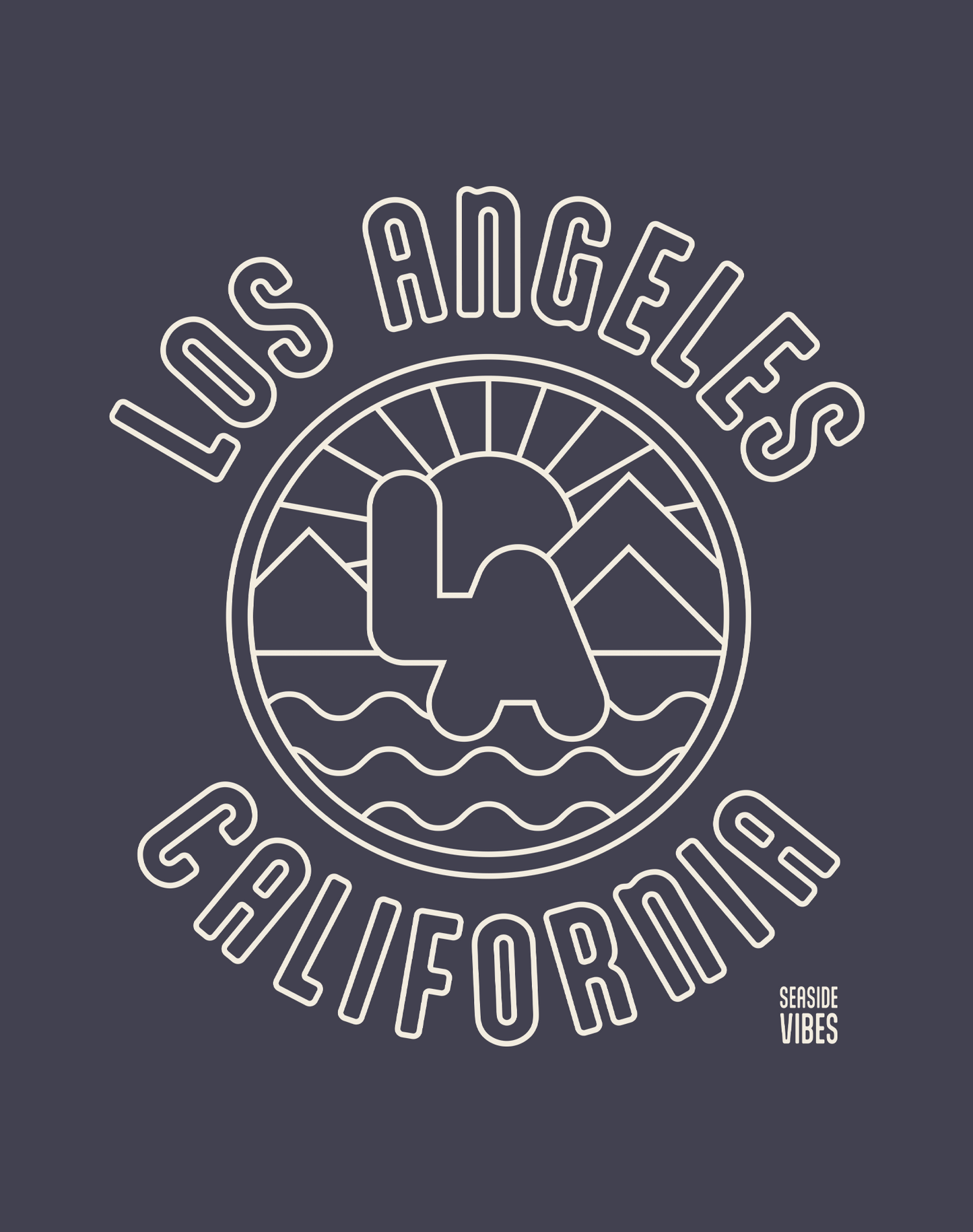 Unisex: Los Angeles Sunrise Tee - 100% Cotton | Navy