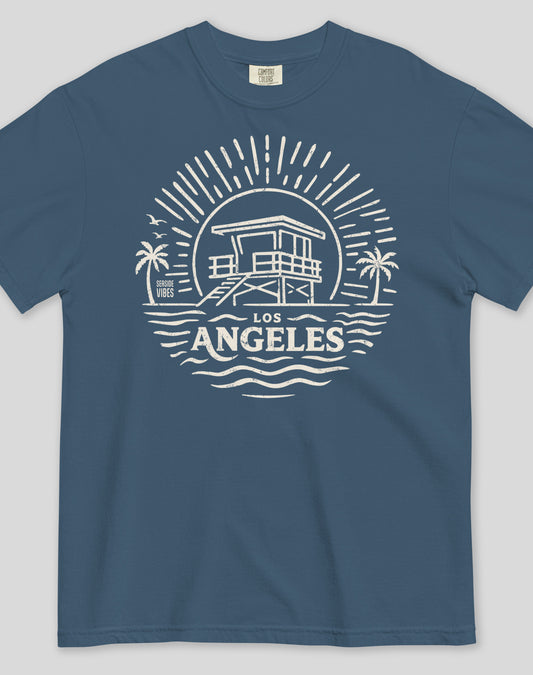 Los Angeles Sunrise Session Tee - Premium 100% Cotton | Midnight