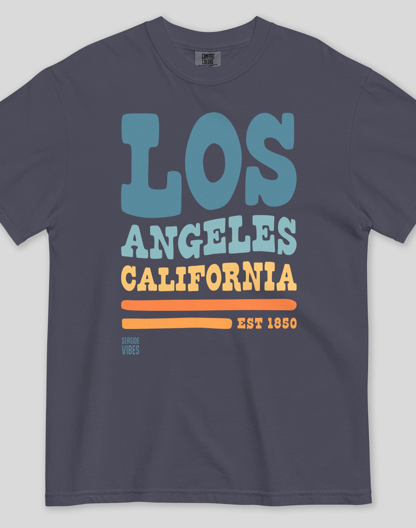 Unisex: Los Angeles Vibes Tee - 100% Cotton | Navy