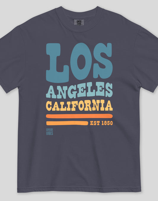 Los Angeles Vibes Tee - Premium 100% Cotton | Navy