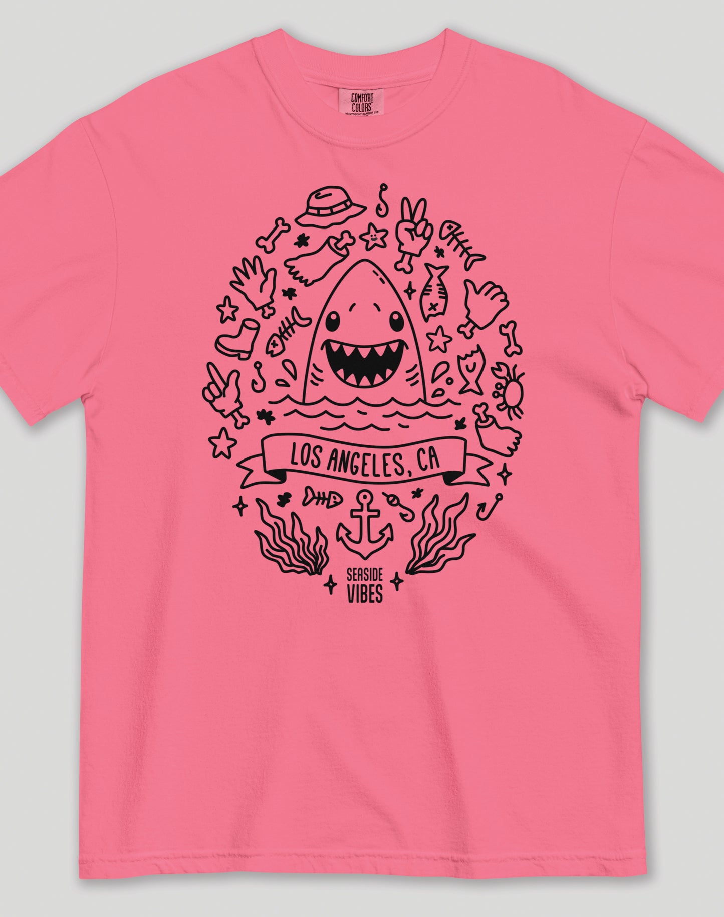 Unisex: Los Angeles Shark Attack! Tee - 100% Cotton | Crunchberry