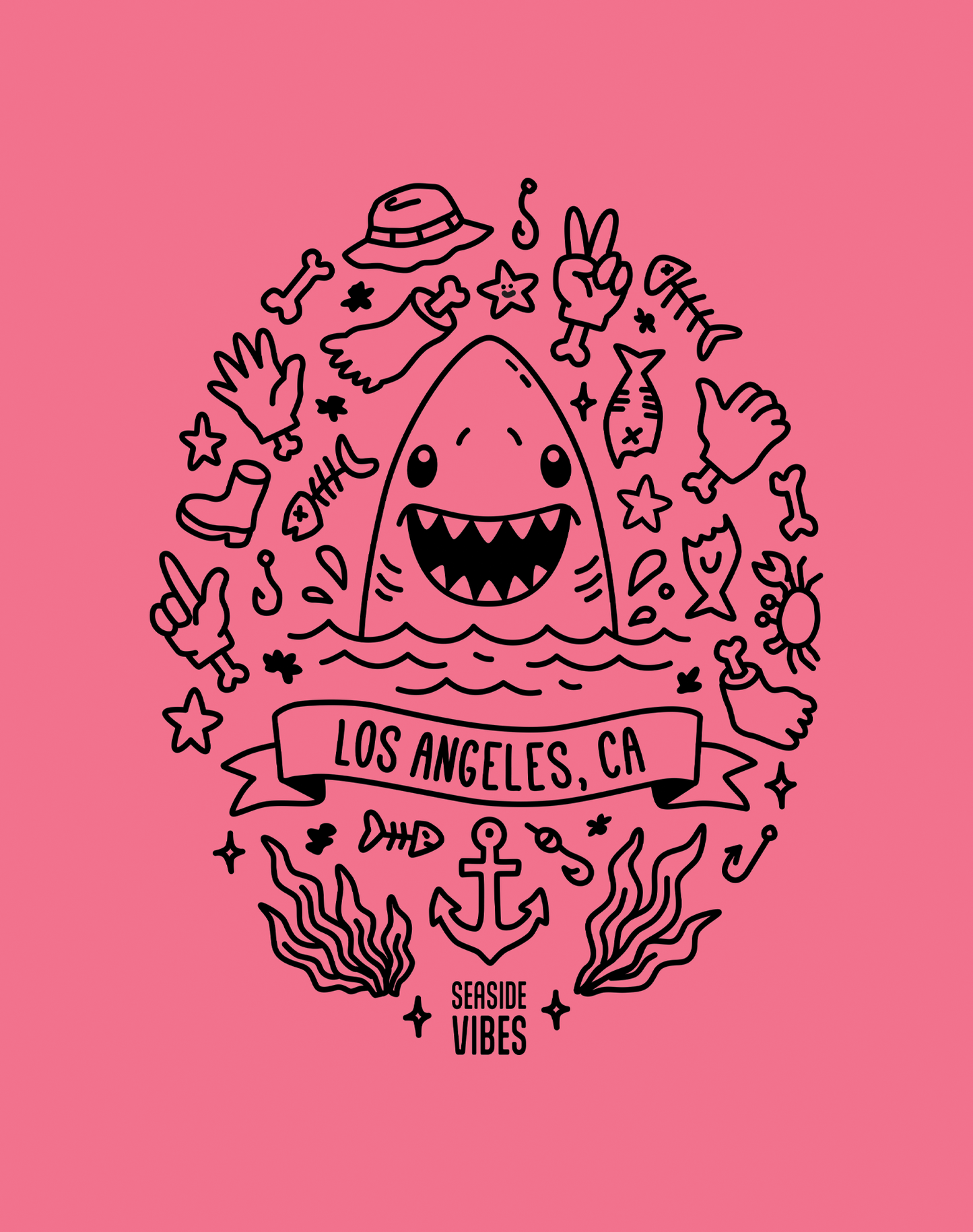 Unisex: Los Angeles Shark Attack! Tee - 100% Cotton | Crunchberry