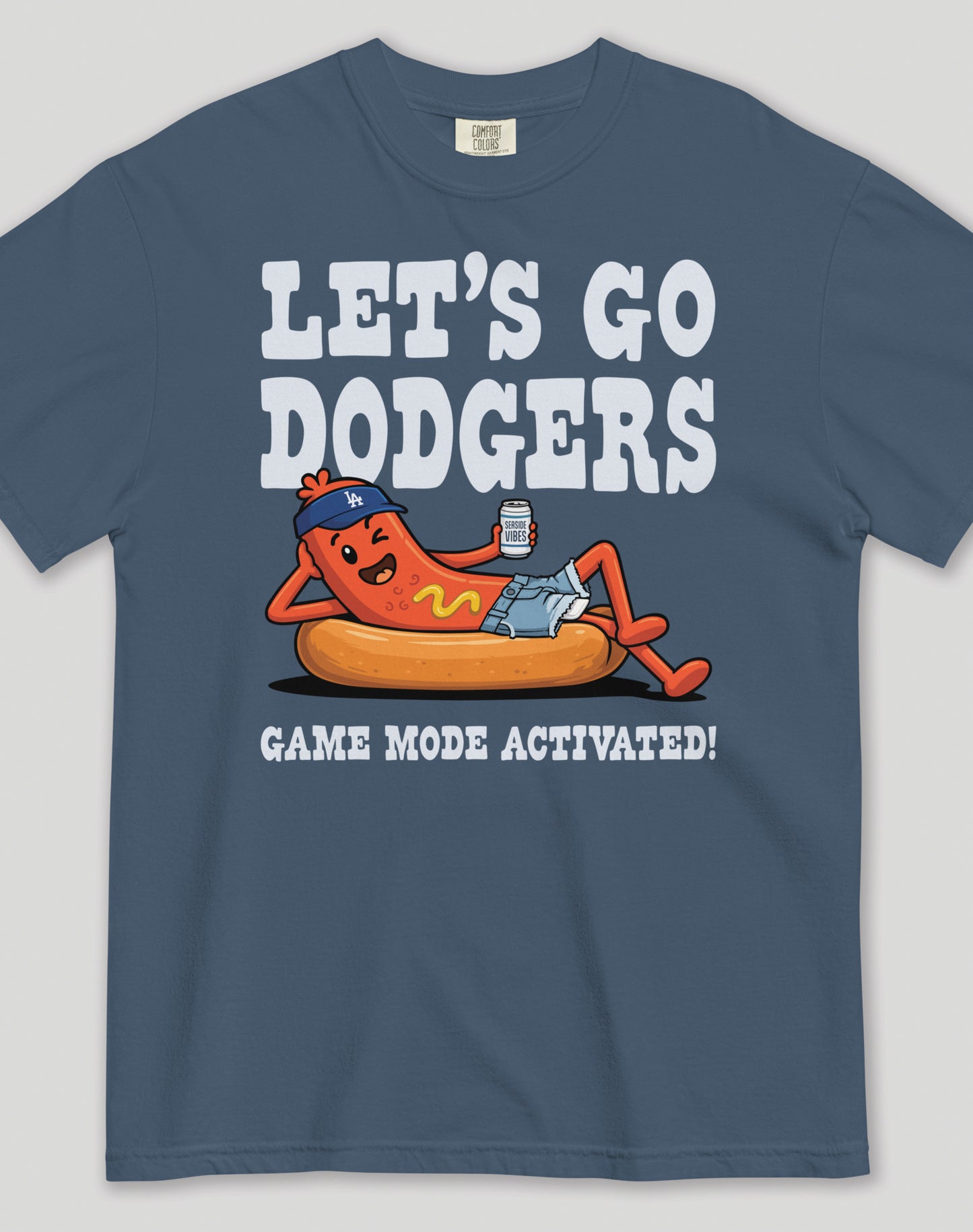 Unisex: Let's Go Dodgers, Game Mode Activated! Tee - 100% Cotton | Midnight