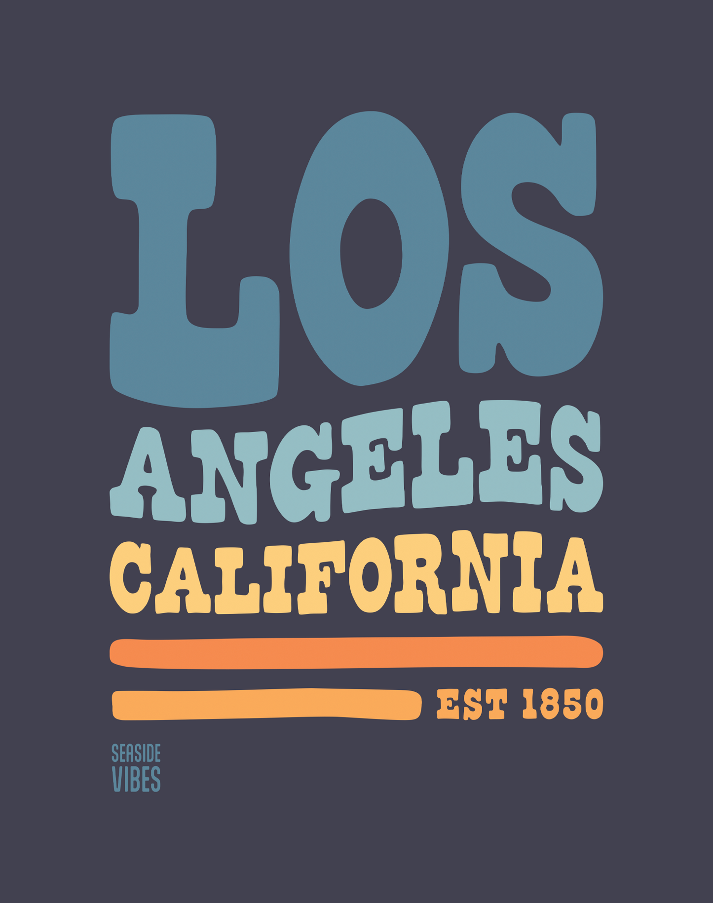 Unisex: Los Angeles Vibes Tee - 100% Cotton | Navy