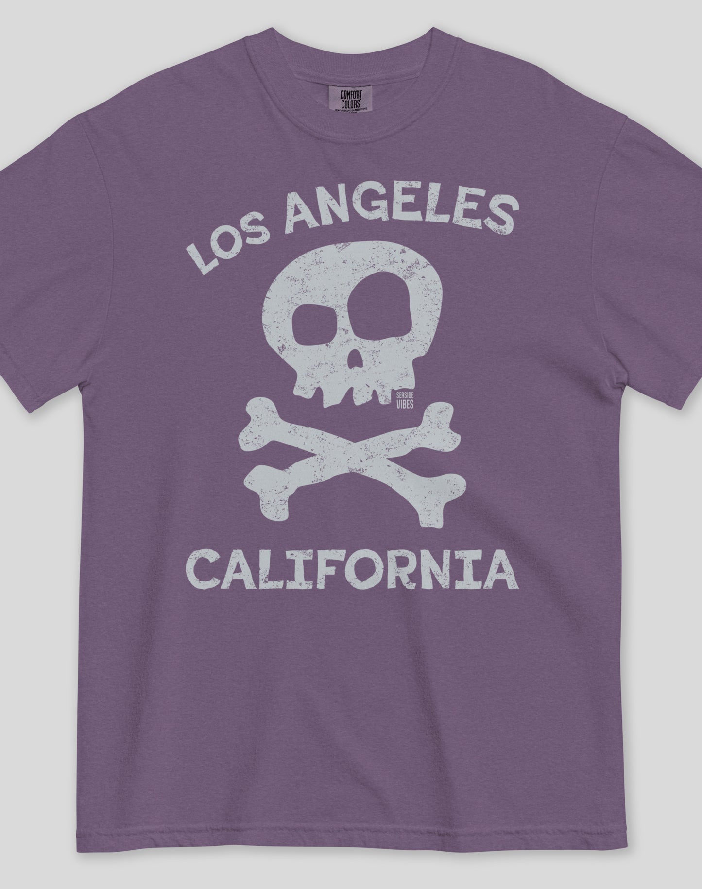 Unisex: Los Angeles Skull & Bones Tee - 100% Cotton | Grape