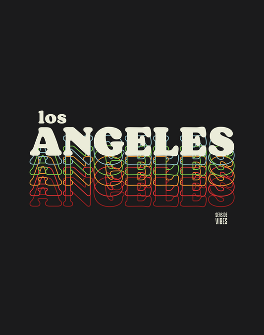 Los Angeles 80s Remix Tee - Premium 100% Cotton | Black