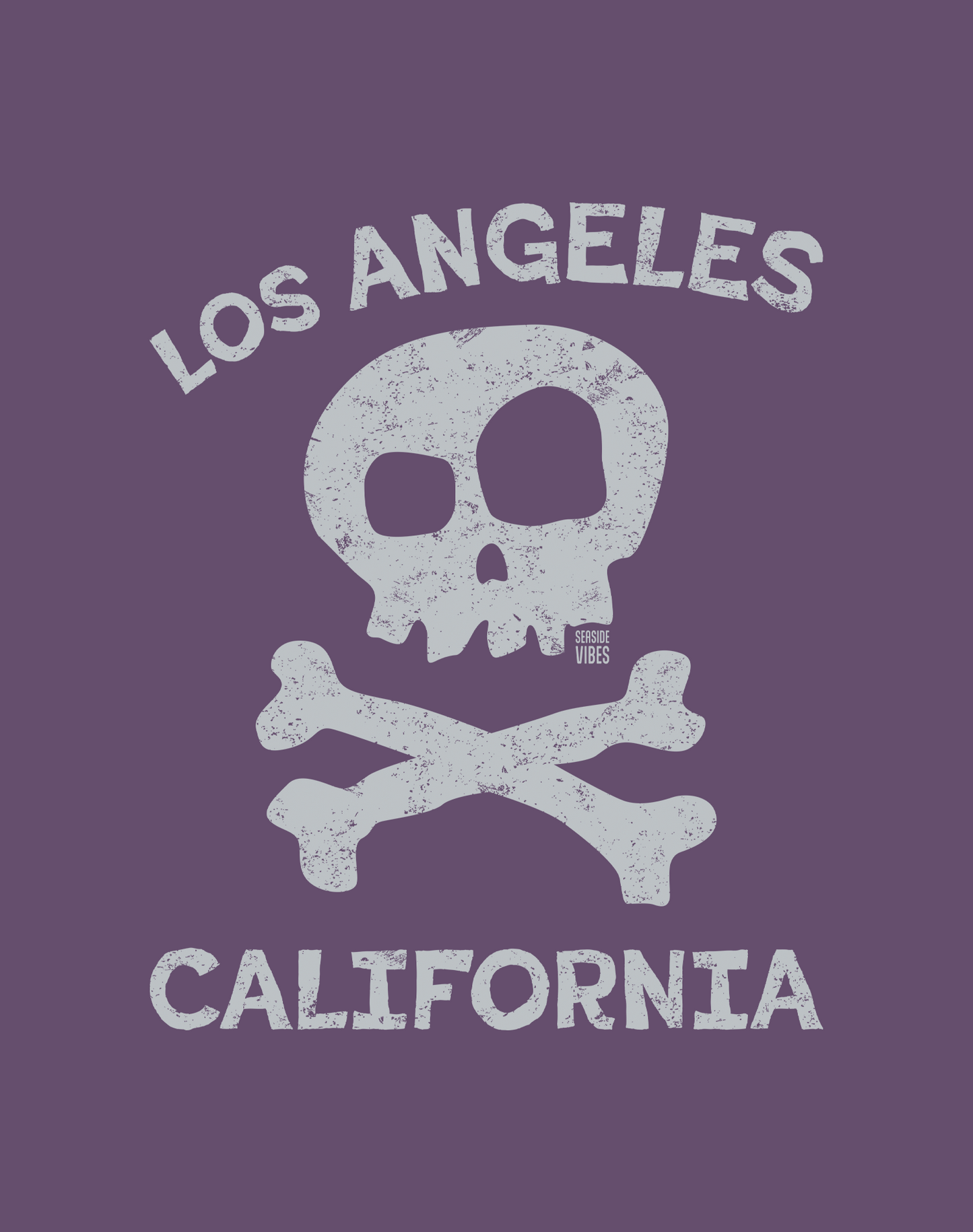 Unisex: Los Angeles Skull & Bones Tee - 100% Cotton | Grape