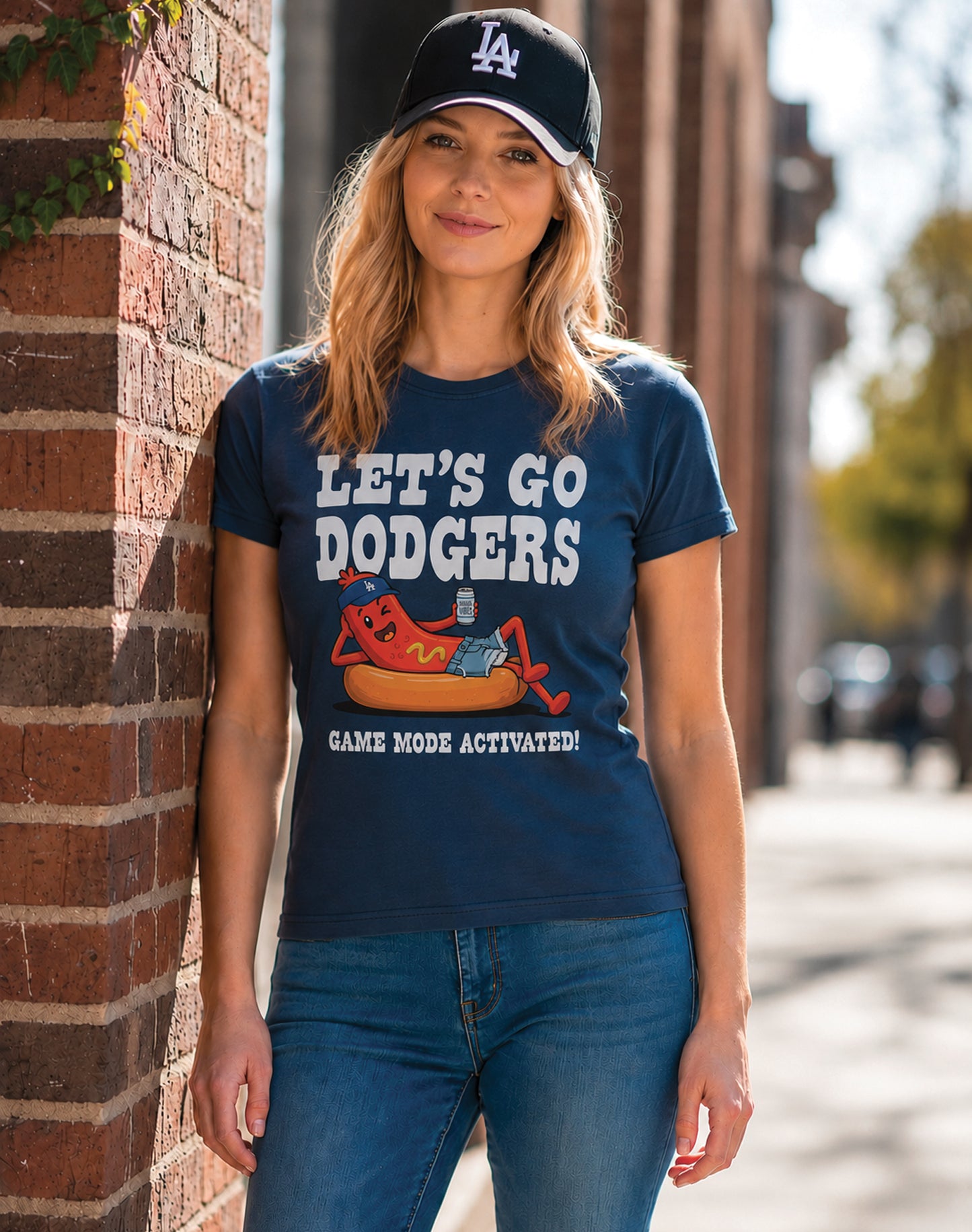 Unisex: Let's Go Dodgers, Game Mode Activated! Tee - 100% Cotton | Midnight