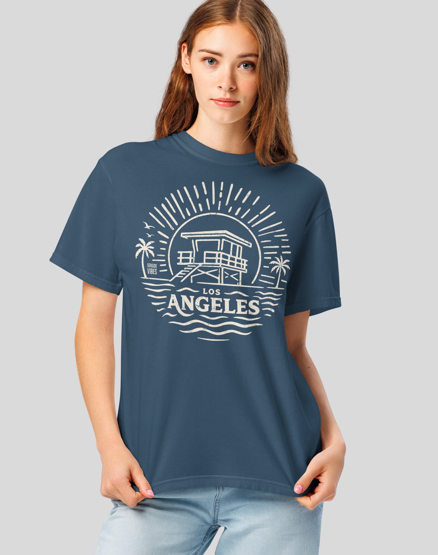 Unisex: Los Angeles Sunrise Session Tee - 100% Cotton | Midnight