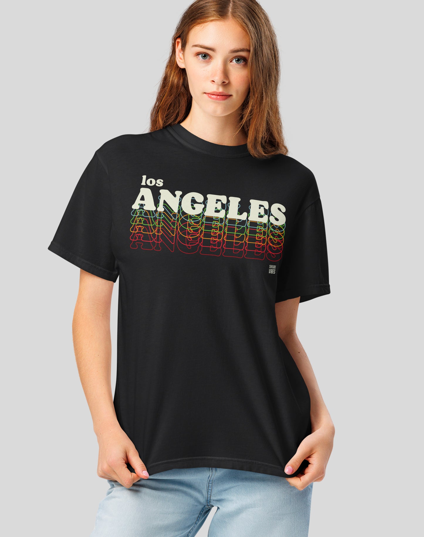 Unisex: Los Angeles Remix Tee - 100% Cotton | Black